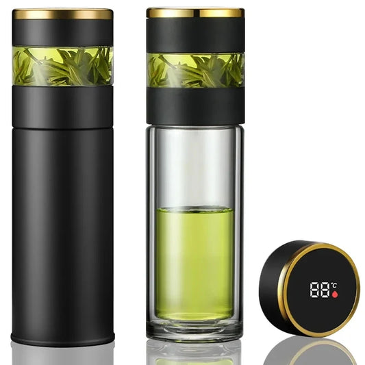 Tea Infuser Vacuum Flask With Temperature LED Display